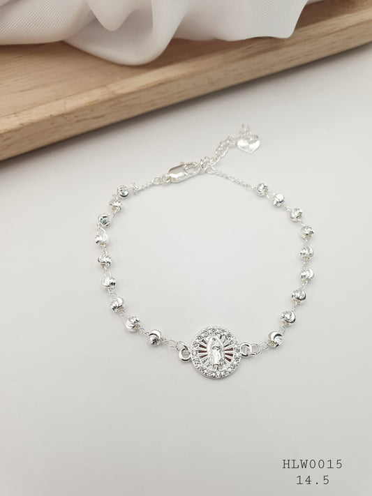 Pulsera Denario En Rodio HLW0015