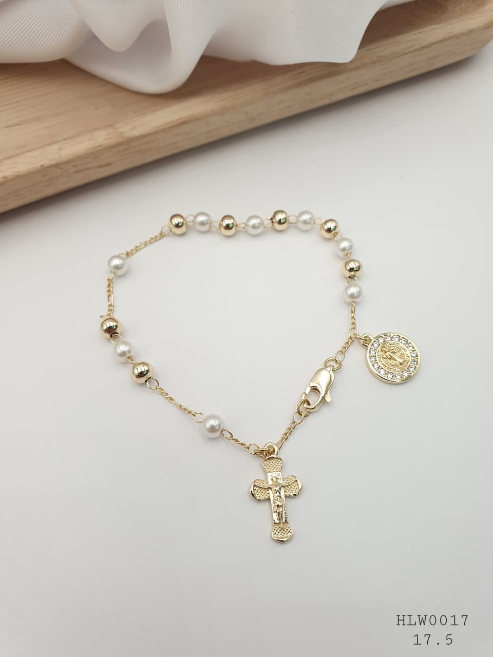 Pulsera Denario En Rodio HLW0017