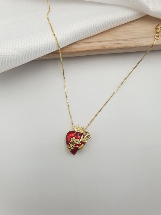 cadena sagrado corazon rodio 25021-6
