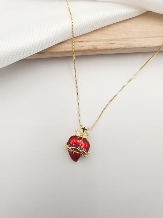 cadena sagrado corazon rodio 25021-9