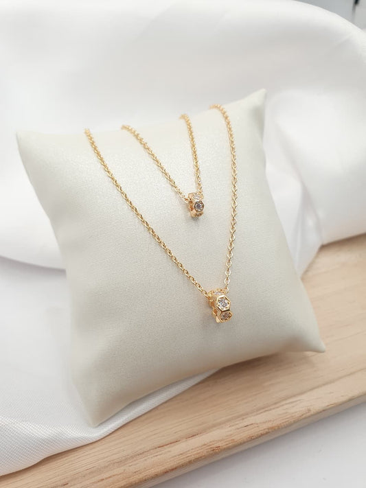 Cadena doble en rodio  DB01