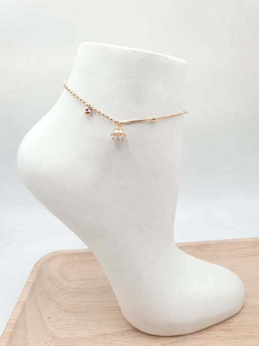 Tobillera En Rodio  FI33