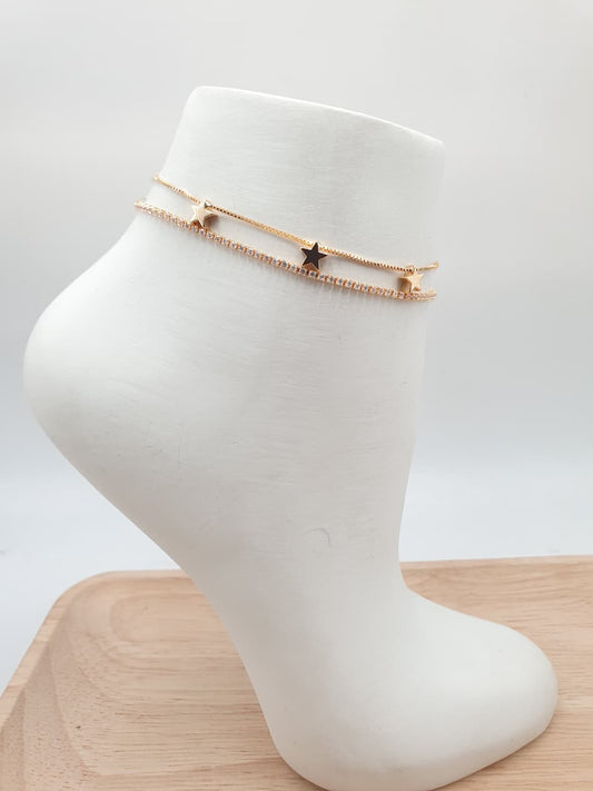 Tobillera En Rodio  FI11