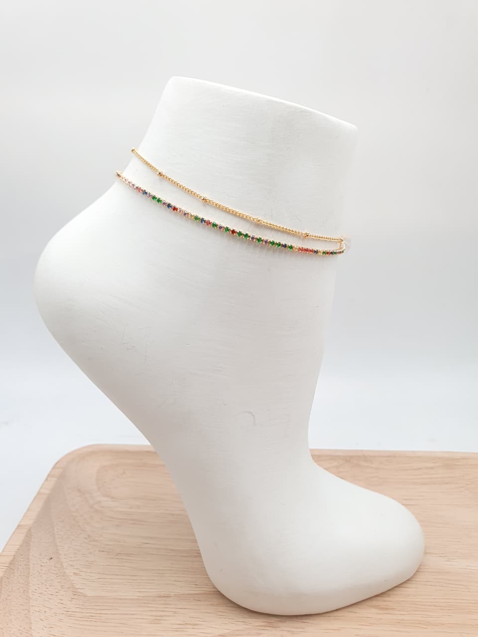 Tobillera En Rodio  FI29