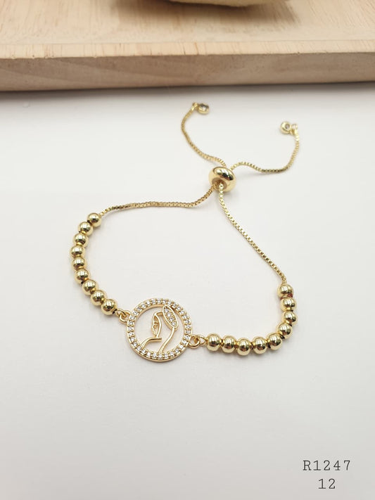 Pulsera En Rodio  R1247