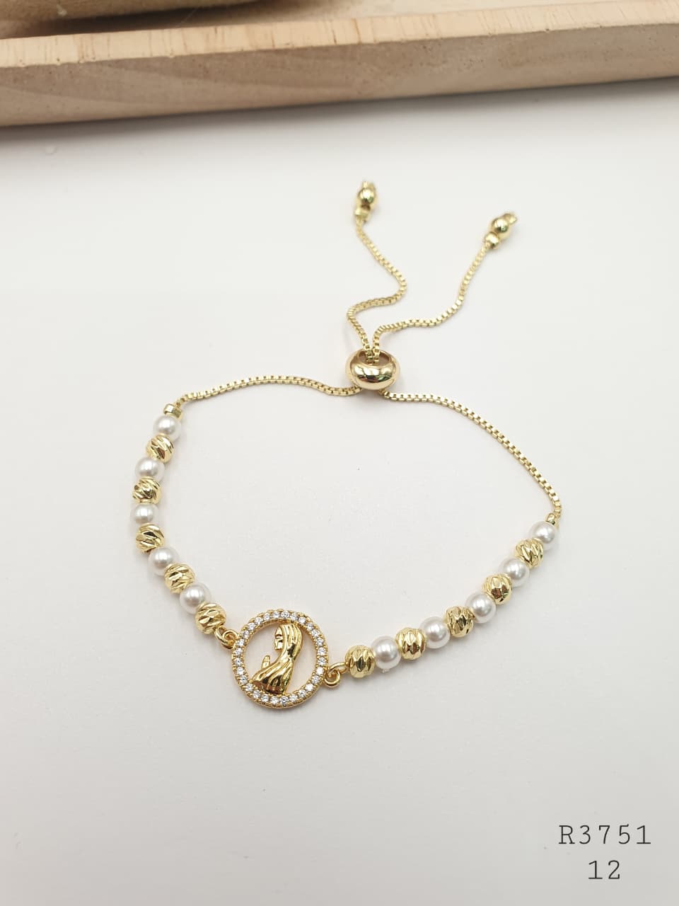Pulsera En Rodio  R3751
