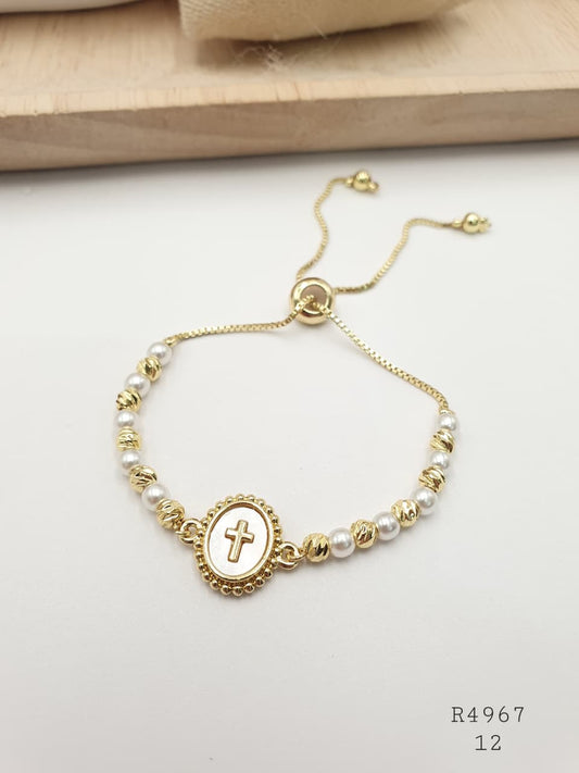Pulsera En Rodio  R4967