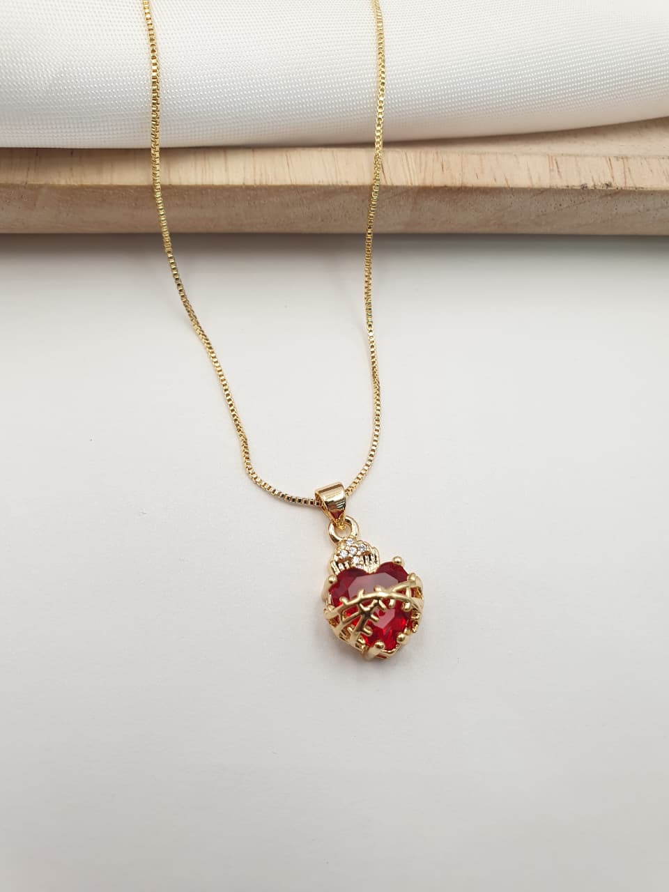 Cadena Sagrado corazon Rodio SAG22