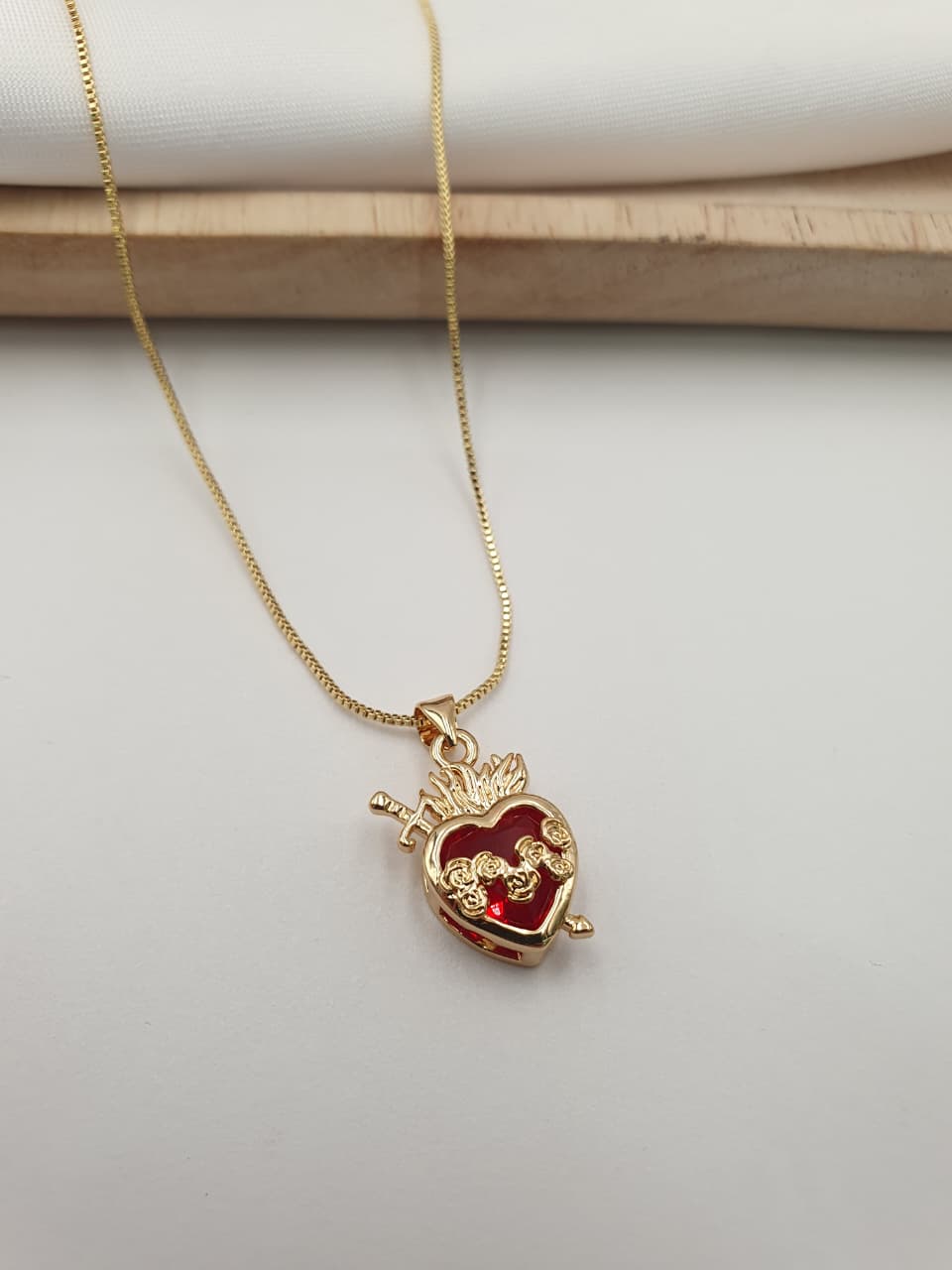Cadena Sagrado corazon Rodio SAG21