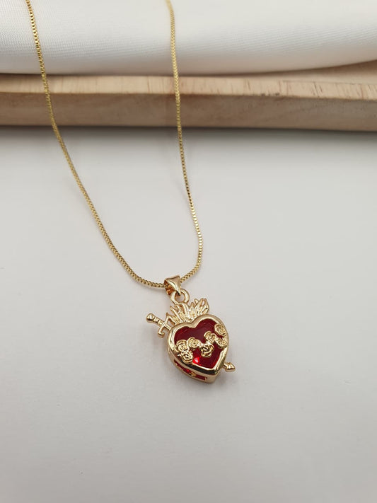 Cadena Sagrado corazon Rodio SAG21