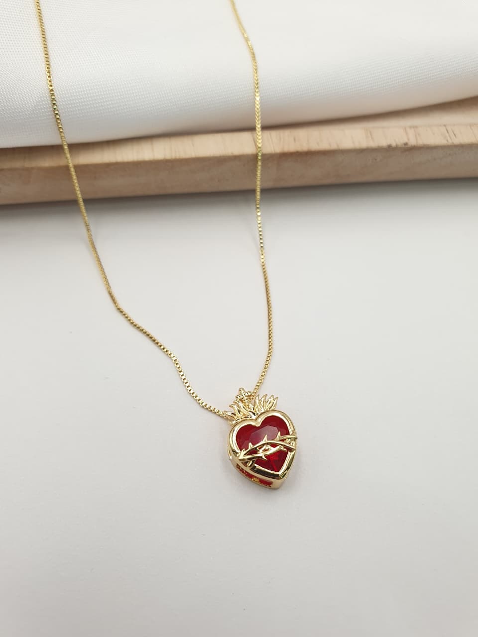 Cadena Sagrado corazon Rodio SAG20