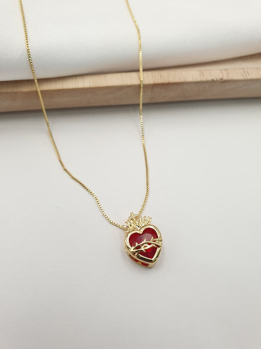 Cadena Sagrado corazon Rodio SAG20