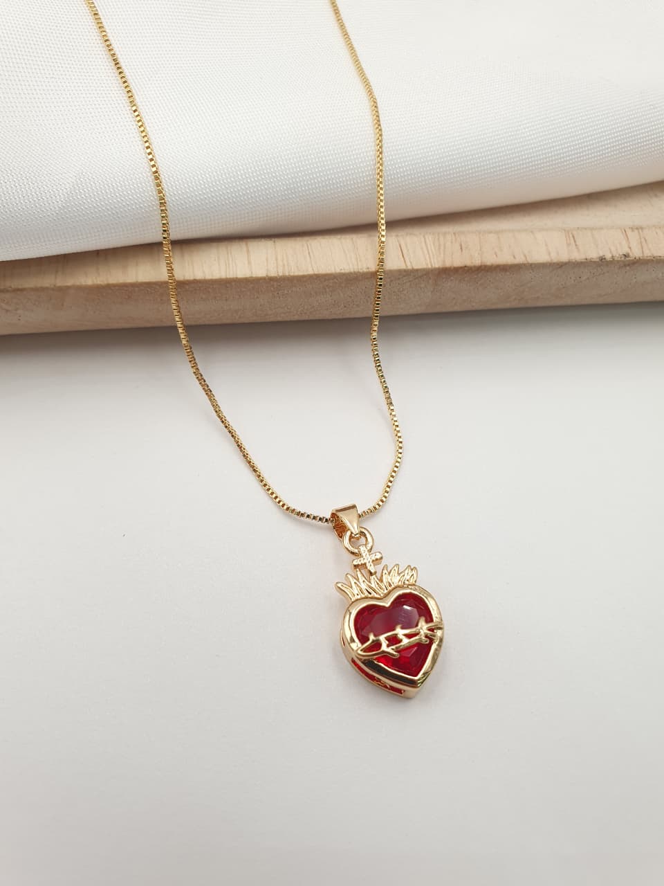 Cadena Sagrado corazon Rodio SAG24