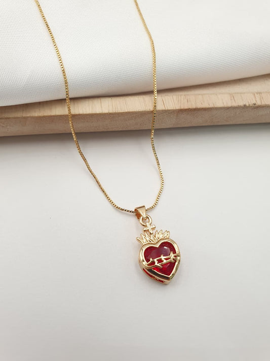 Cadena Sagrado corazon Rodio SAG24