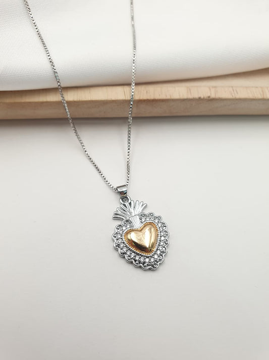 Cadena Sagrado corazon Rodio SAG1