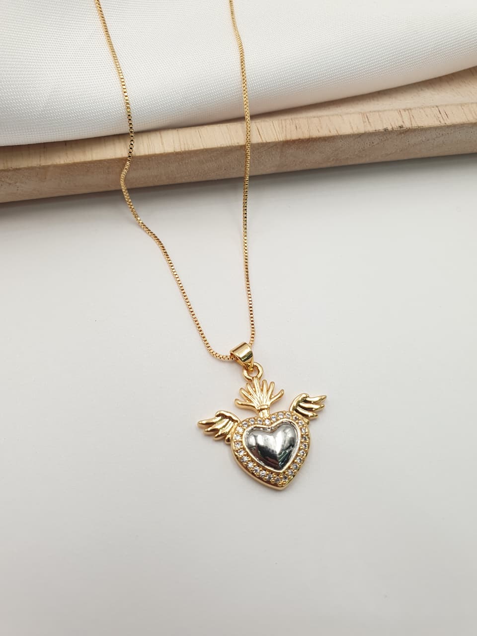 Cadena Sagrado corazon Rodio SAG4