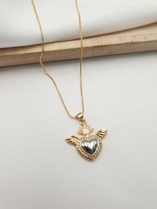 Cadena Sagrado corazon Rodio SAG4