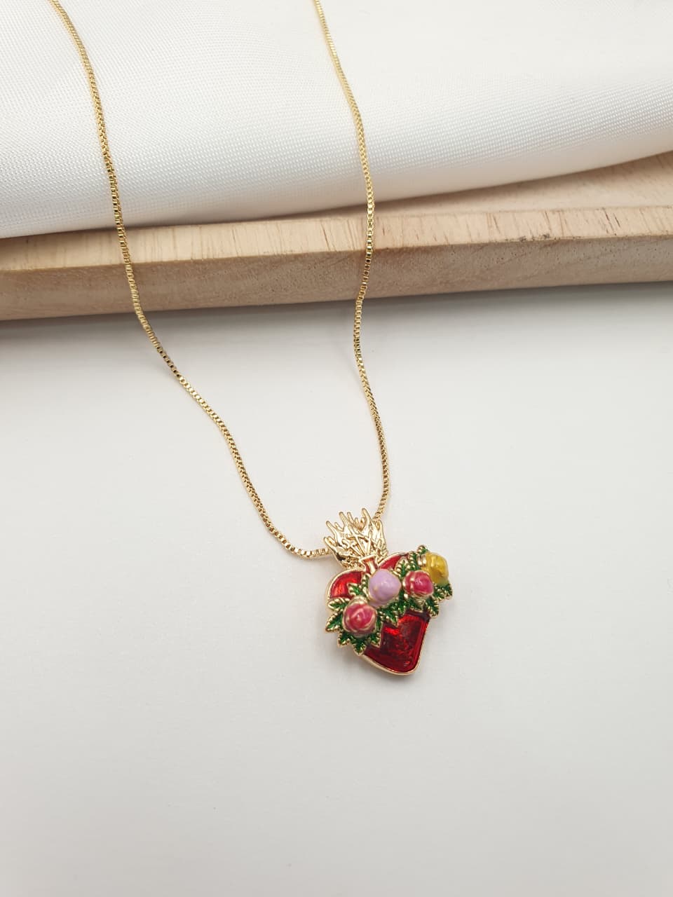 Cadena Sagrado corazon Rodio SAG11