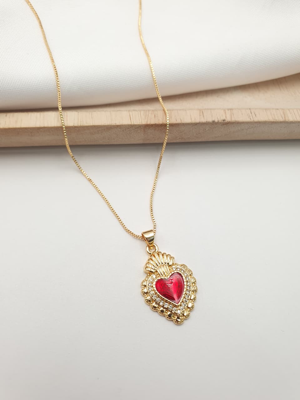 Cadena Sagrado corazon Rodio SAG14