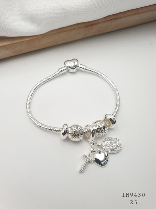 Pulsera Plateada Aro En Rodio TN9430