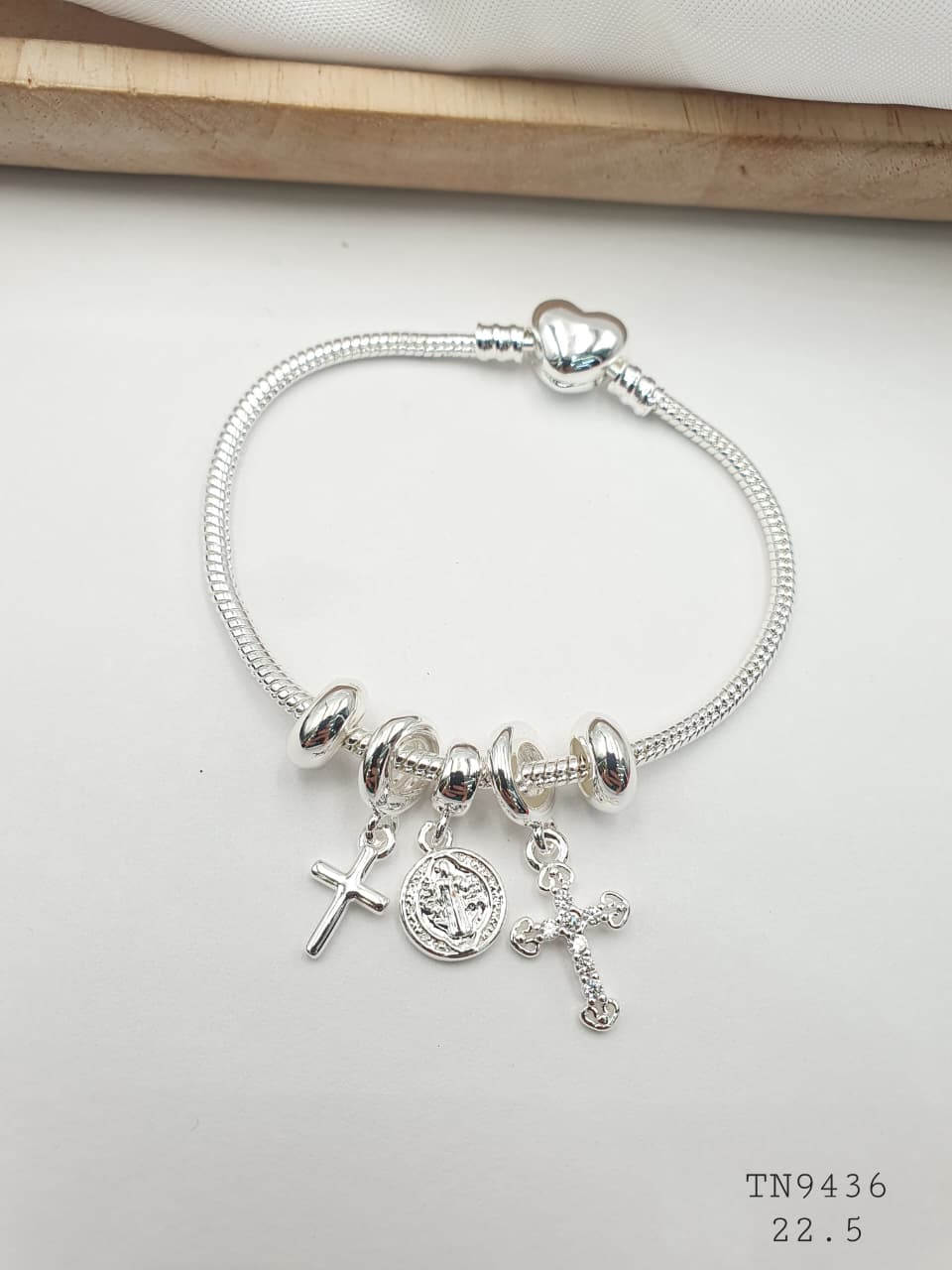 Pulsera Plateada Aro En Rodio TN9436