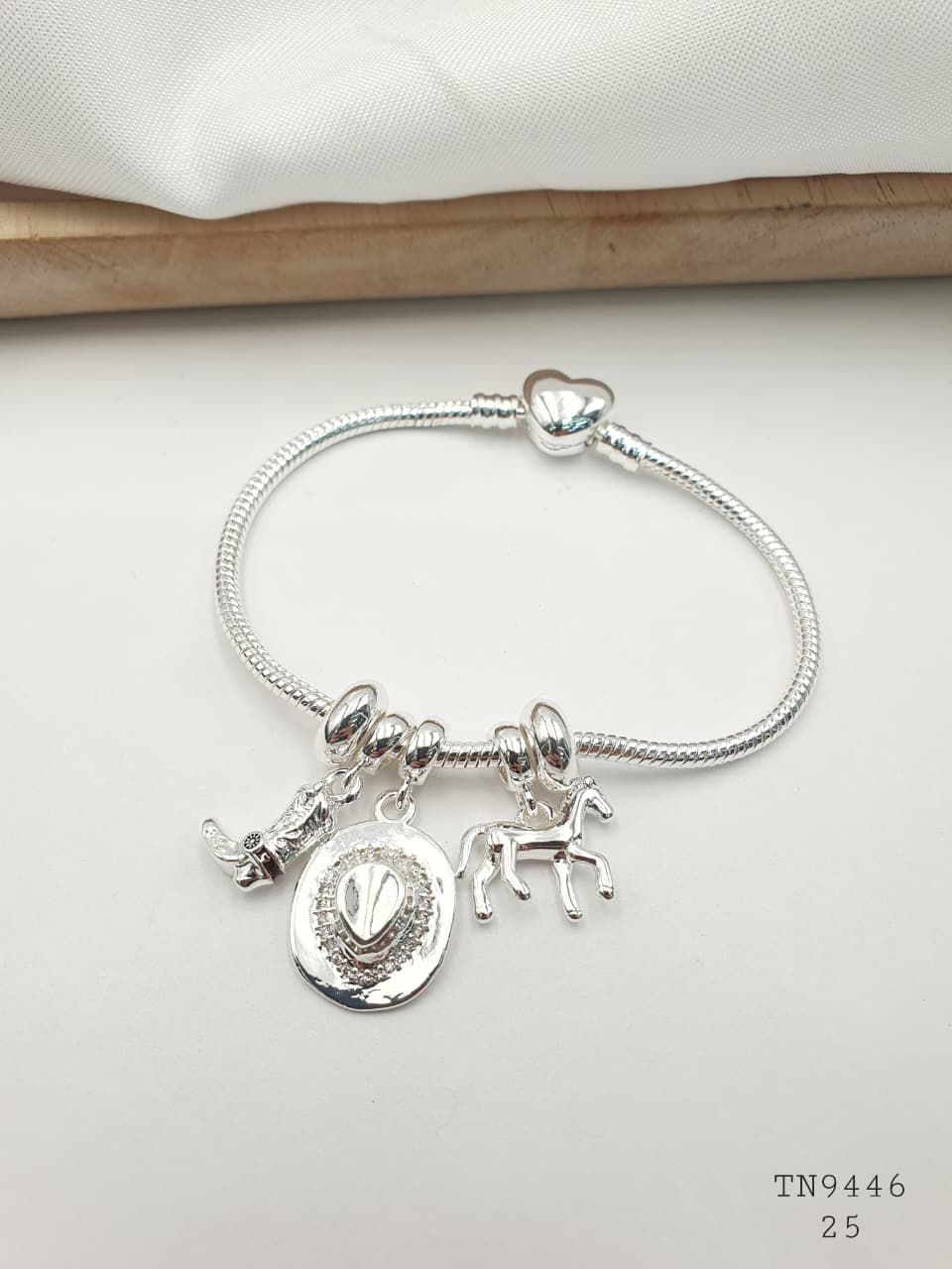 Pulsera Plateada Aro En Rodio TN9446