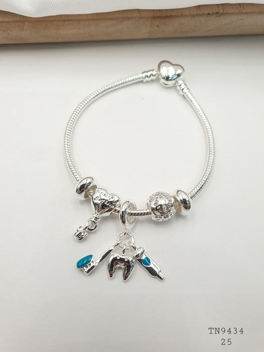 Pulsera Plateada Aro En Rodio TN9434