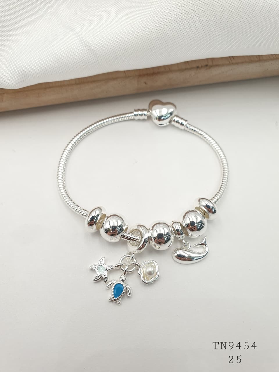 Pulsera Plateada Aro En Rodio TN9454