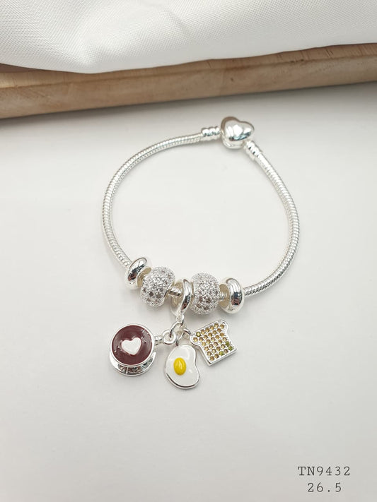 Pulsera Plateada Aro En Rodio TN9432