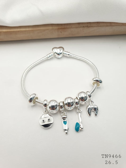 Pulsera Plateada Aro En Rodio TN9466