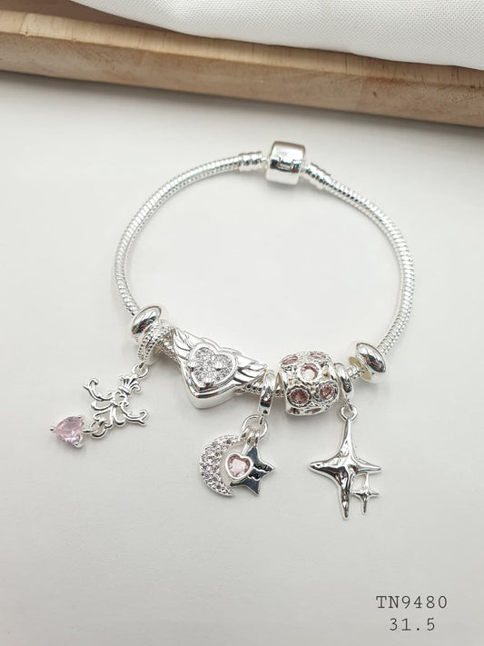 Pulsera Plateada Aro En Rodio TN9480