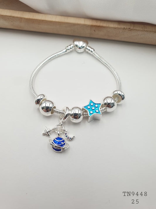 Pulsera Plateada Aro En Rodio TN9448