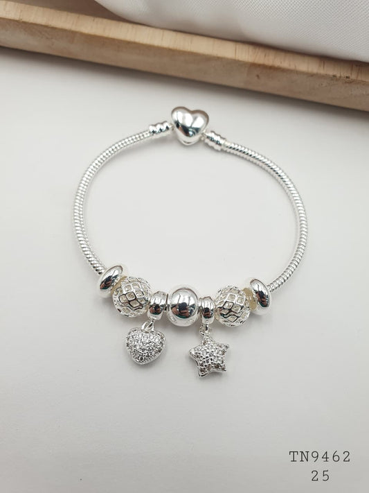 Pulsera Plateada Aro En Rodio TN9462