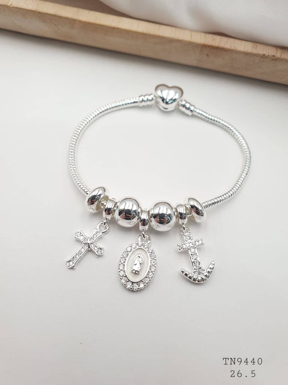 Pulsera Plateada Aro En Rodio TN9440