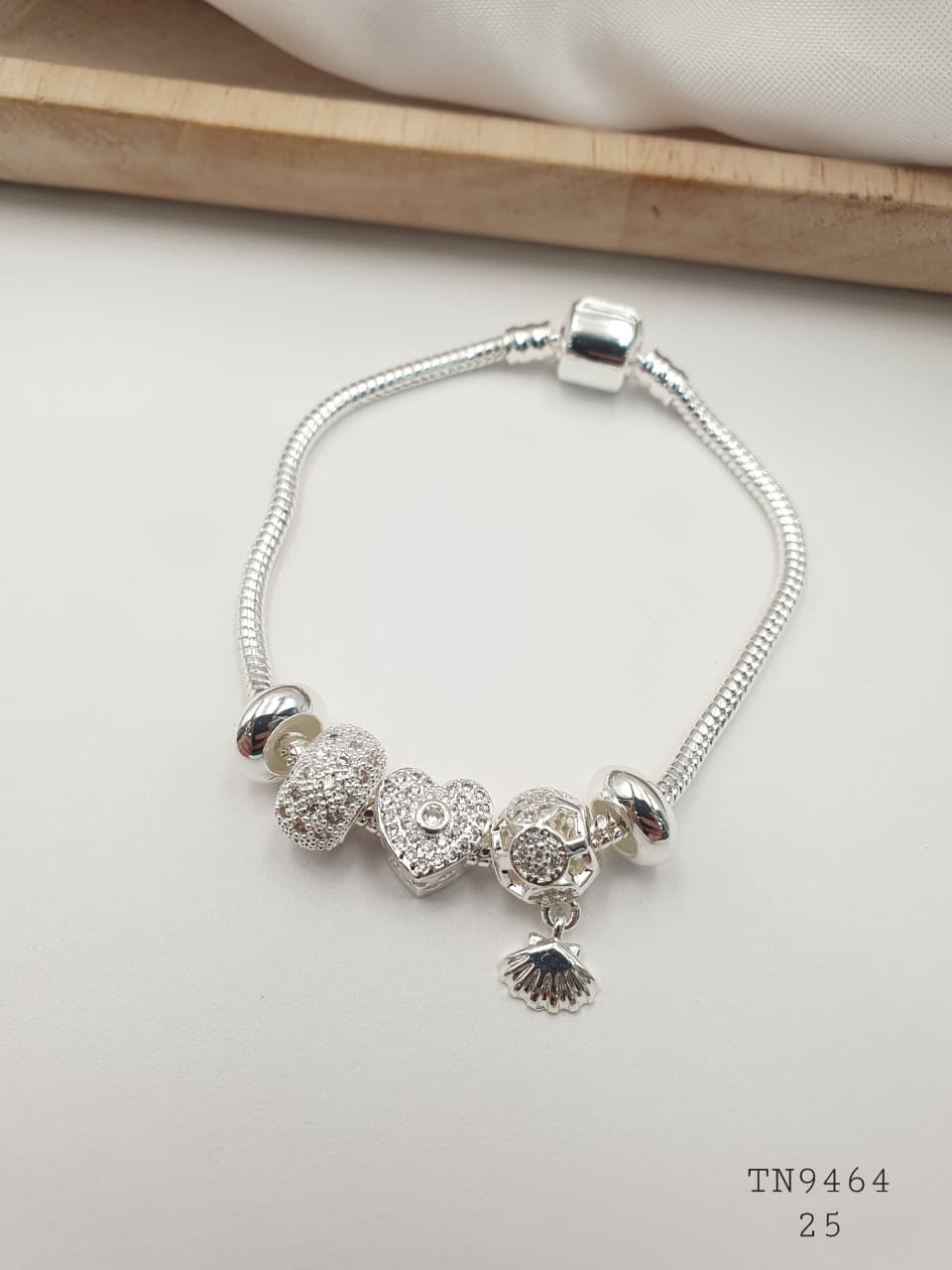 Pulsera Plateada Aro En Rodio TN9464