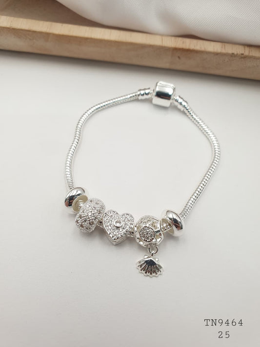 Pulsera Plateada Aro En Rodio TN9464
