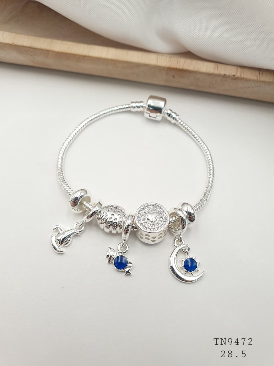 Pulsera Plateada Aro En Rodio TN9472