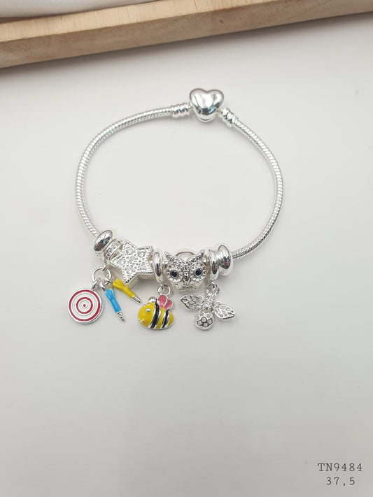 Pulsera Plateada aro En Rodio TN9484
