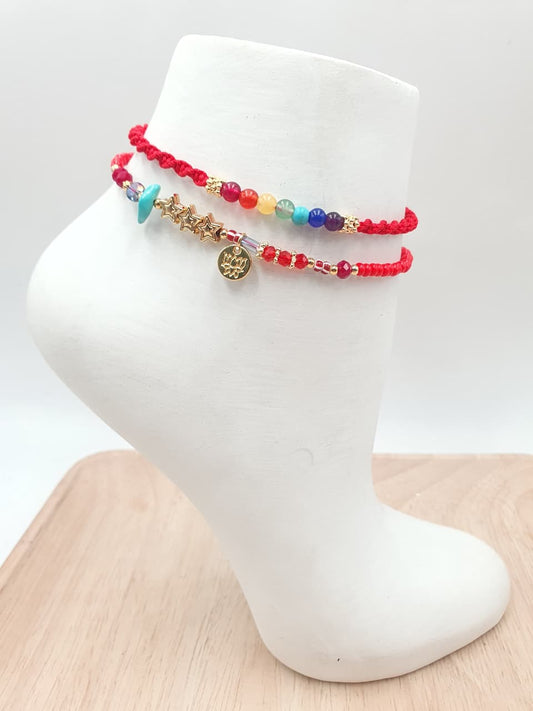 Tobillera Tejida 7 chakras