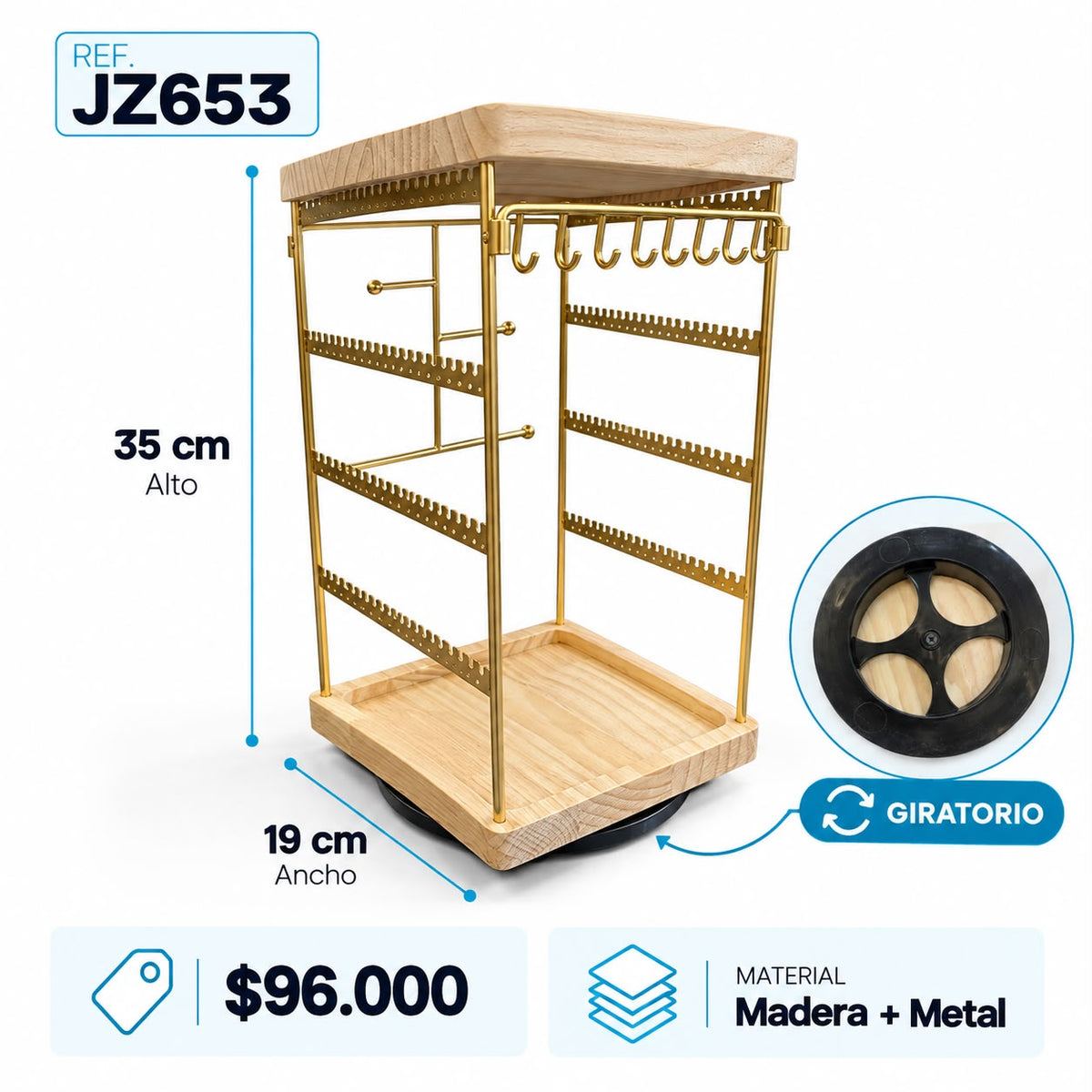 Exhibidor Cadenas y aretes JZ653