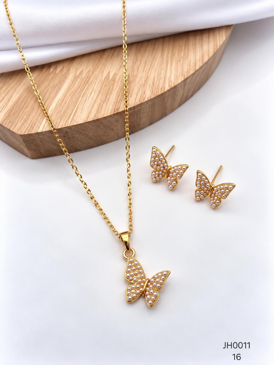 Duos Rodio Con Mini Perlas JH0011