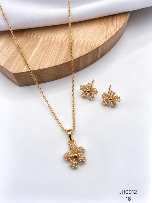 Duos Rodio Con Mini Perlas JH0012